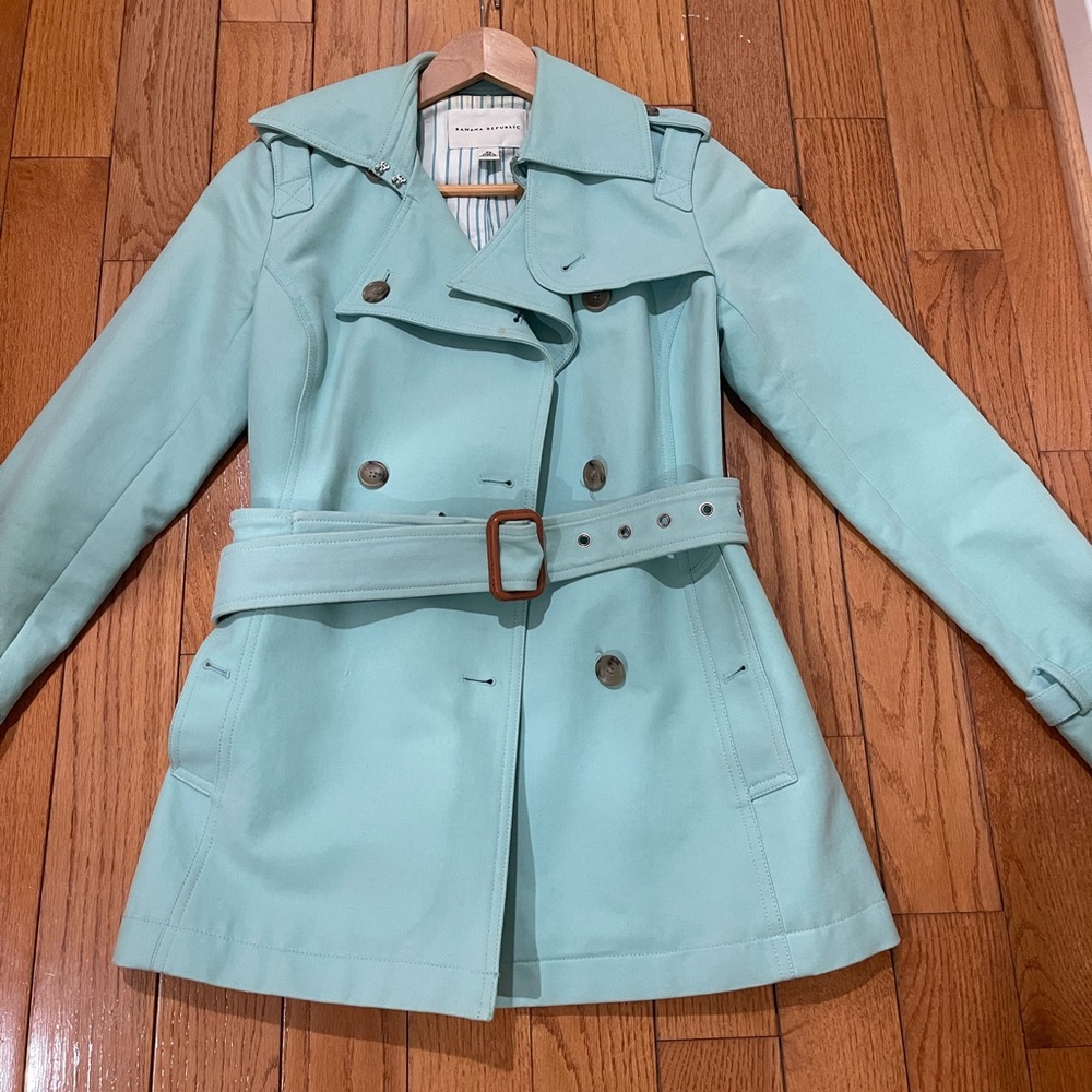Banana republic turquoise raincoat
